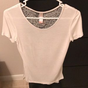 Melrose Chic White Lace Back Top